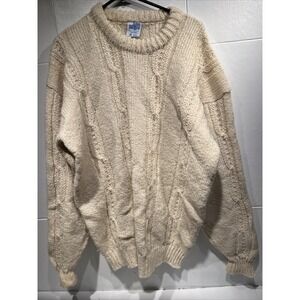 VINTAGE John Molloy Sweater Mens Extra Large Ivory  Fisherman Wool Ireland
